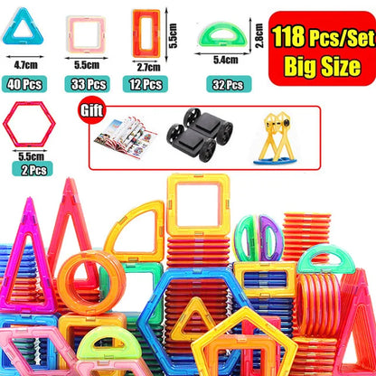 30-168PCS Medium Size Magnetic Building Blocks Magnet Designer Construction Set Montessori Educational Toys For Kids Gifts