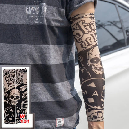 1pc hot sale tattoo sleeve  styles elastic Fake 100%nylon Arm stocking beloved girl Buddha Wolf Dragon design halloween cool men.