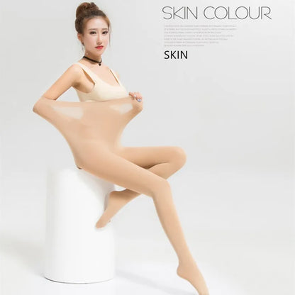 DOIAESKV Women Tights Plus Size 120D Autumn Winter Warm Pantyhose Crotchless High Waist Female Stretchy Slim Skinny Open Tights