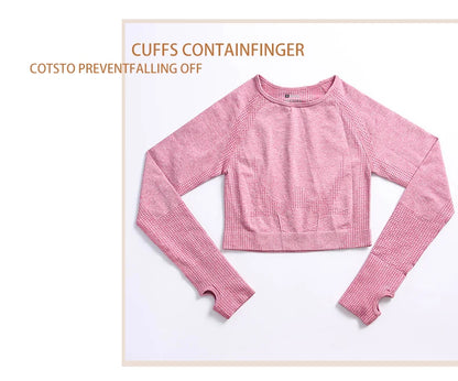 Women Vital Seamless Yoga Fitness Clothing Set High Waist Gym Leggings Crop Tops Sports Tracksuit Plush Up Sports Outfits