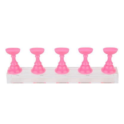 5Pcs Nail Art Practice Display Stand Set Chess Board Magnetic Tips White & Black Holder Polish Gel Color Chart Tool.
