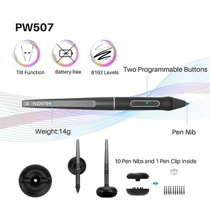 Huion Kamvas Pro 16 15.6 inch Graphic Tablet  Monitor Battery-Free Pen Display Digital Tablet Drawing Monitor with Tilt AG Glass.