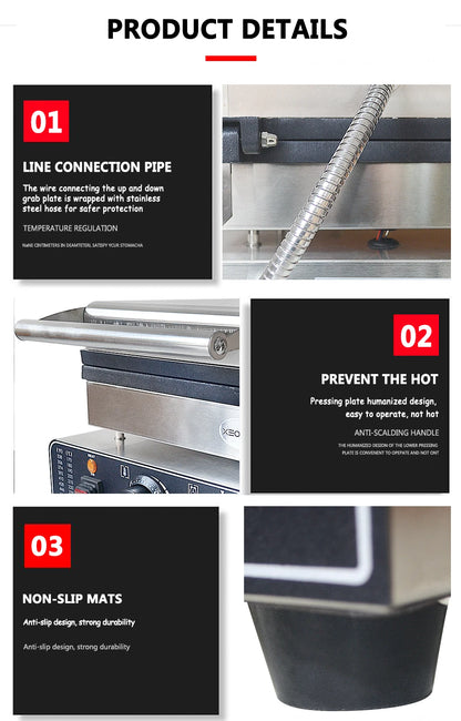 XEOLEO Electric Waffle Maker 850W Round Ball Waffle Machine 4cm Waffle Making Machines Non-stick takoyaki maker.