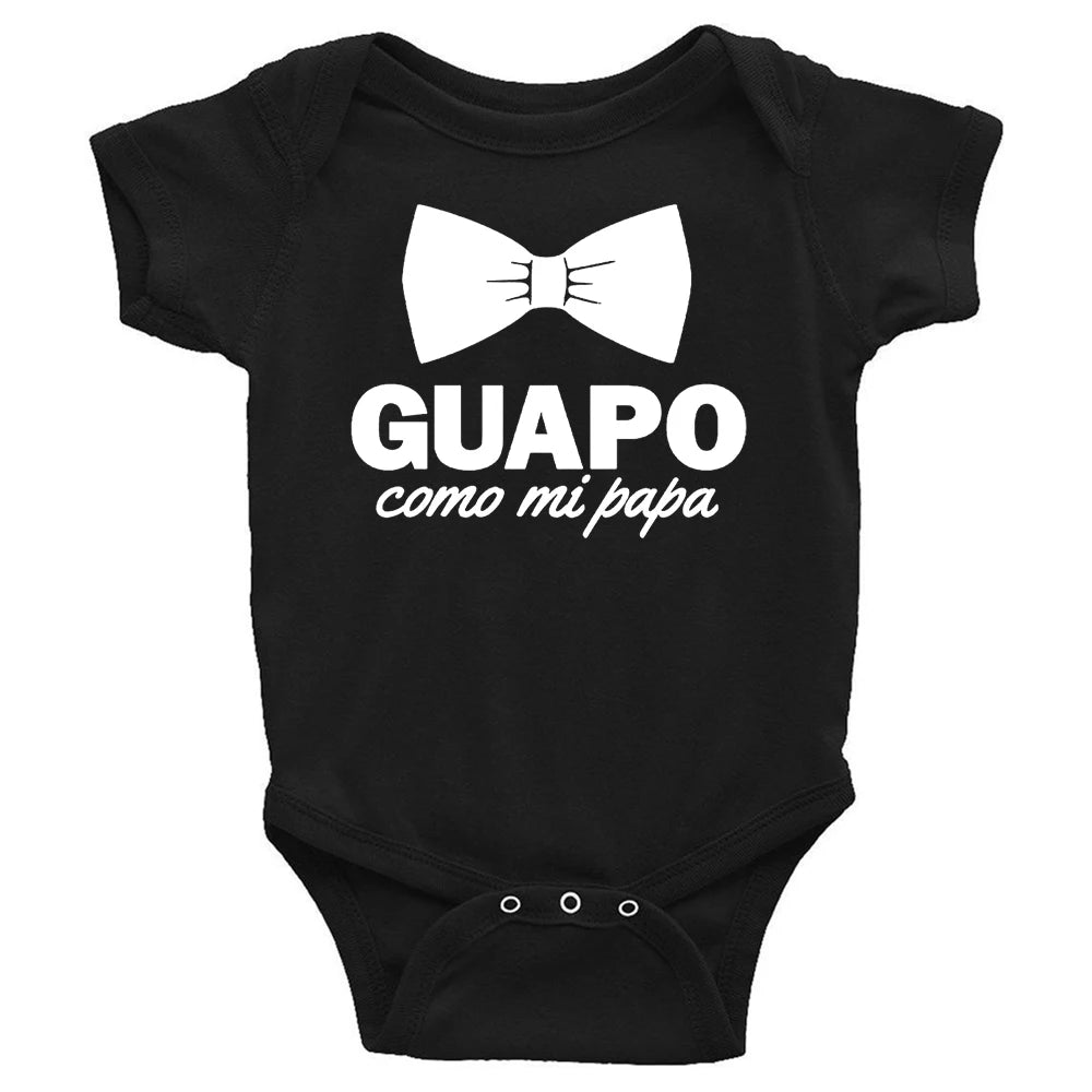 Lustiger spanischer Säuglings-Neugeborenen-Krabbelspielanzug Guapo Como Mi Papa Jungen Baby Lässige Bodys Kleidung Outfits Neuer Papa Beste Geschenke.