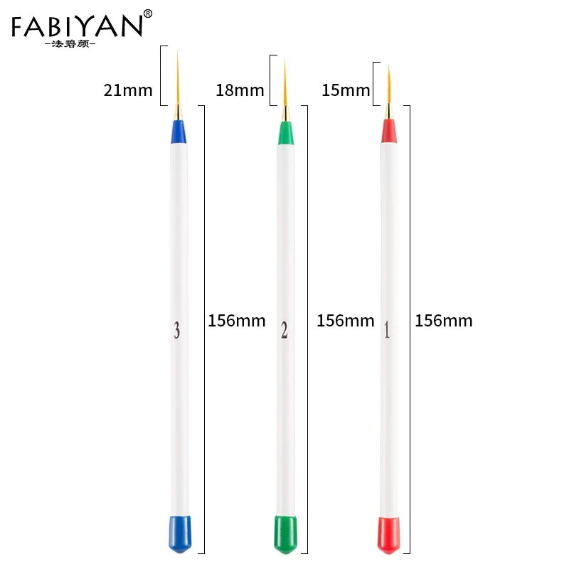 7 Size Nail Art Brush Flat Acrylic Drawing Pen UV Gel Polish French Design Painting Extension Coating Tools Set Manicure.