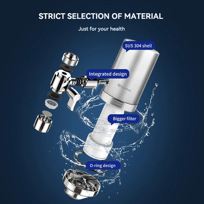 Wheelton Stainless Steel Kitchen Tap Filter Household Ceramic Water Purifier Faucet Water Filter  Activated Carbon Filtration.