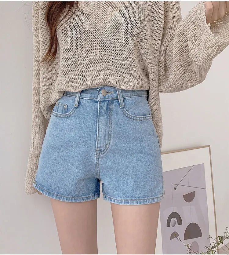 Shorts Women Summer Breathable XS-3XL Solid Simple All-match 3 Colors Girls Cute High Waist Fashion Ulzzang Streetwear Denim