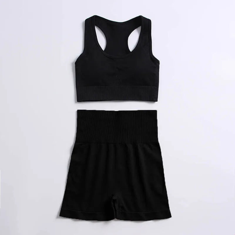 2pcs seamless hyperflex workout sport outfits for women sportswear athletic clothes gym Long Sleeve Crop Top High Waist Leggings