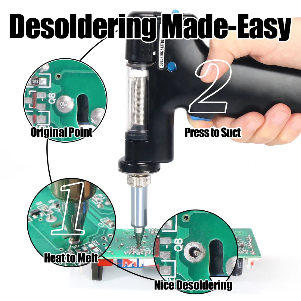 WEP 948 Saug-Zinnpistolen-Entlötstation 90 W mit automatischer Abschaltung, variable präzise Temperatur oC/ ° F-Display, Schlaf