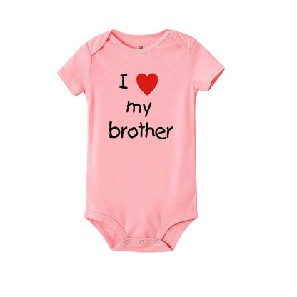 Ich liebe meine Schwester Bruder Zwillinge Baby Kurzarm Body Neugeborene Baby Jungen Mädchen Säugling Sommer Strampler Kleidung Overall Geschenke.