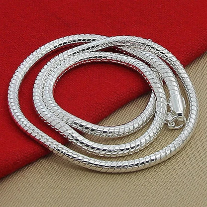40-75cm 925 Sterling Silver 1MM/2MM/3MM solid Snake Chain Necklace For Men Women Fashion Jewelry for pendant free shipping.