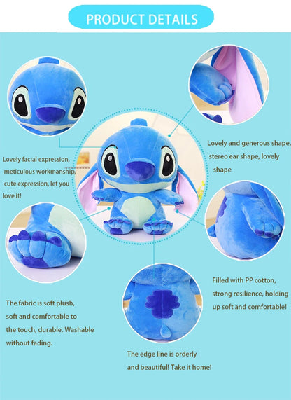 35-65cm Disney Aoger Lilo & Stitch Stuffed Plush Doll Edition Stitch Rose Doll Creative Kawaii Pillow Toy Birthday Gift For Girl.