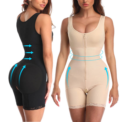 Zip Waist Lace Slimming Shaper Corset Control Shapewear Butt Lifter Strap Body Shaper Underwear Bodysuit Women Plus Size S-6xl.