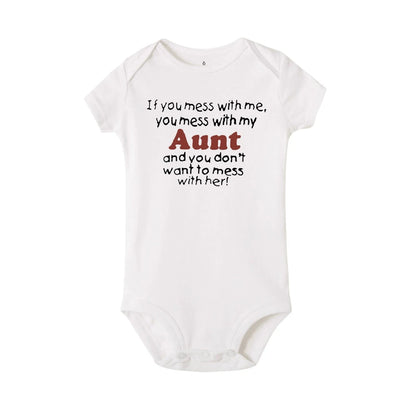 Überraschung Neue Tante Verrückte Tante Baby Säugling Ein Stück Baby Ankündigung Hemd Lustige Tante Baby Boy Sommer Kurzarm Bodys.