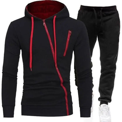 Spring Autumn 2020 Men's Sweat Suit Set Tracksuit Men Outfit Full Sleeve Tops with Hood Outdoor Sport Wear Men's Hooded Suit