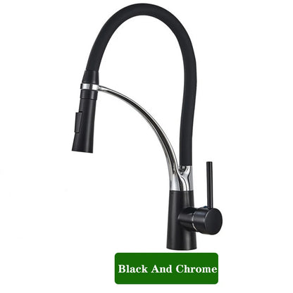 Kitchen Faucet Swivel Pull Down Black Hose Kitchen Sink Faucet Sink Tap Mounted Deck Bathroom Hot And Cold Water Mixer Crane