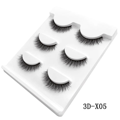 3 Pairs natural false eyelashes thick makeup real 3d mink lashes soft eyelash extension fake eye lashes long mink eyelashes 3d