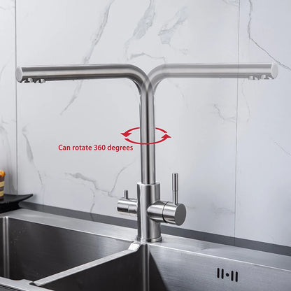 DQOK Drinking Filtered Water Kitchen Faucet Purification Tap Dual Handle Faucet Kitchen Sink Tap