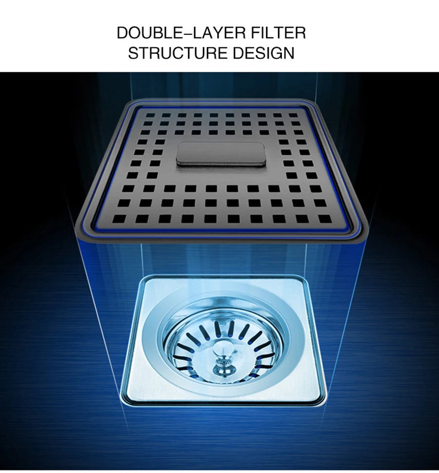 ASRAS Nanometer Handmade Sinks 4mm Thickness 220mm Depth SUS 304 Stainless Steel Luxury Stepped Kitchen Sinks