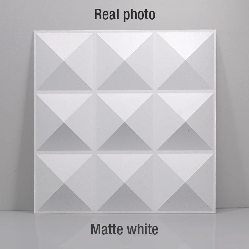 12 Pcs Decorative 3D Wall Panel Diamond Design Matt White Wallpaper Mural Tile-Panel-Mold 3D wall sticker bathroom kitchen 30cm