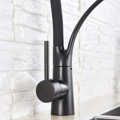 Kitchen Faucet Swivel Pull Down Black Hose Kitchen Sink Faucet Sink Tap Mounted Deck Bathroom Hot And Cold Water Mixer Crane