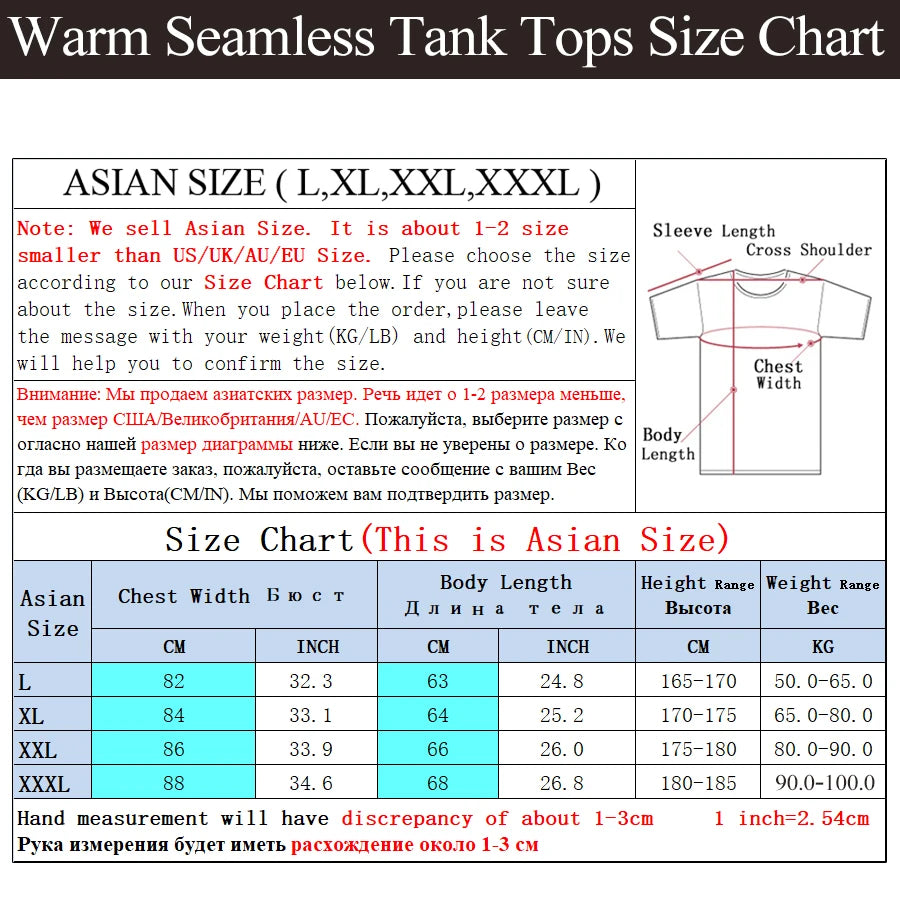 Warm Tank Tops Men Winter Thick Clothes Fitness Thick Heating Fiber Vest Male Sleeveless Tops Slim Casual Seamless Undershirt.