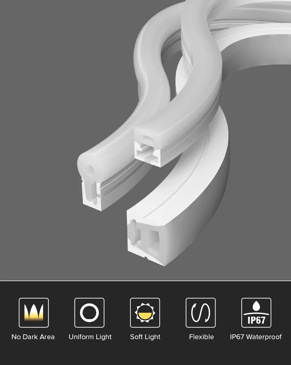 WS2812B WS2811 Neon Sign Tube SK6812 RGBW LED Strip Light Silica Gel 1m 2m 3m 4m 5m Flexible Neon Soft Lights Tube for Outdoors.