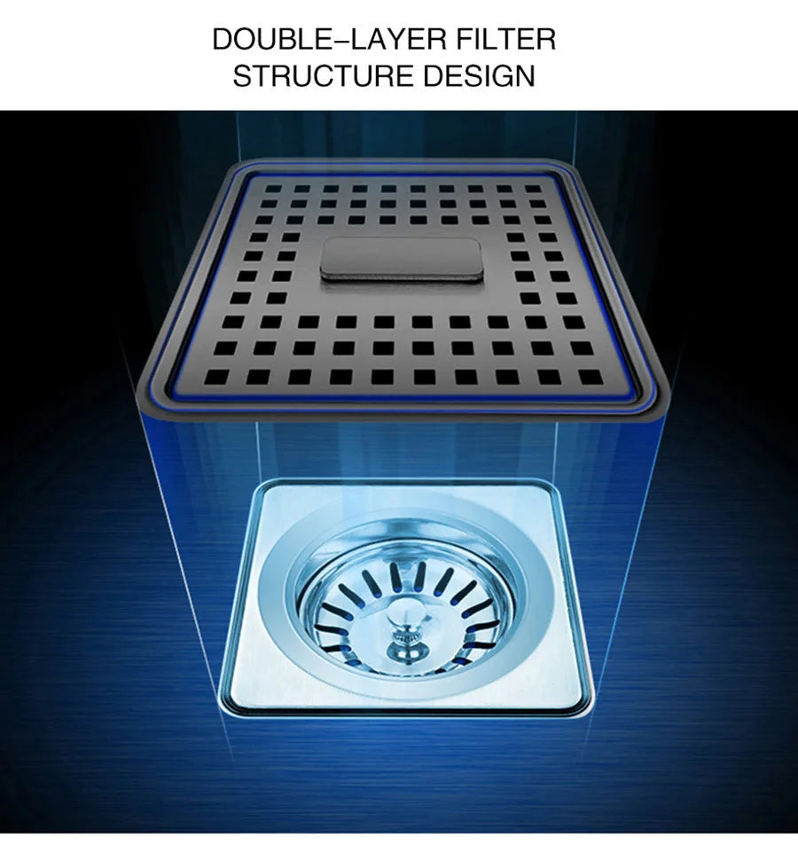 ASRAS New Nanometer Large Size Single Cup Rinser Kitchen Sink 4mm Thickness 220mm Depth With Drain Plate Knife Holder Sinks
