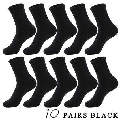 5 Pairs/Lot Socks Men Cotton Running Casual Thick Solid Compression Breathable Outdoor Travel Long High Crew Sock Male 4 Styles.
