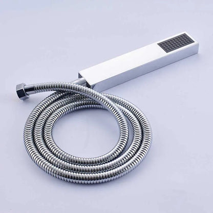 Chrome Rainfall Shower Faucet Set Bathroom Stainless Steel Wall Mounted Concealed 16 Inch Shower System Hot Cold Water Mixer Tap