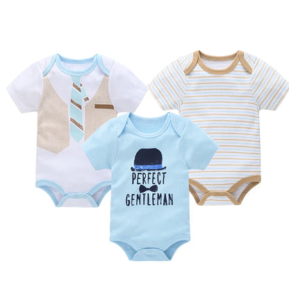 3 teile/los Baby Jungen Body Mode Körper Anzüge Kurzarm Neugeborenen Overalls Cartoon Kinder Baby Mädchen Strampler Kleidung Боди.