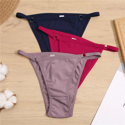 FINETOO 3Pcs/set Cotton Briefs Panties Women Sexy Low Waist Underwear M-2XL Ladies Cotton Underpants Soft Feamle Lingerie 2024