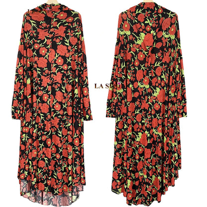 1 Pieces Muslim Hijabs Dress Women's Prayer Garment Dubai Abaya Arab Jibab Islam Flowers Djellaba Femmel Khimar Caftan Clothes