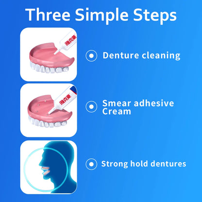 Y-Kelin Denture Adhesive Cream 120Gram (40g*3 Packs) Strong Dentadura Prosthesis Teeth GlueRemovable False Elderly Gift.