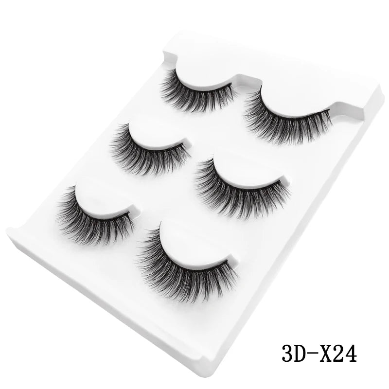 3 Pairs natural false eyelashes thick makeup real 3d mink lashes soft eyelash extension fake eye lashes long mink eyelashes 3d