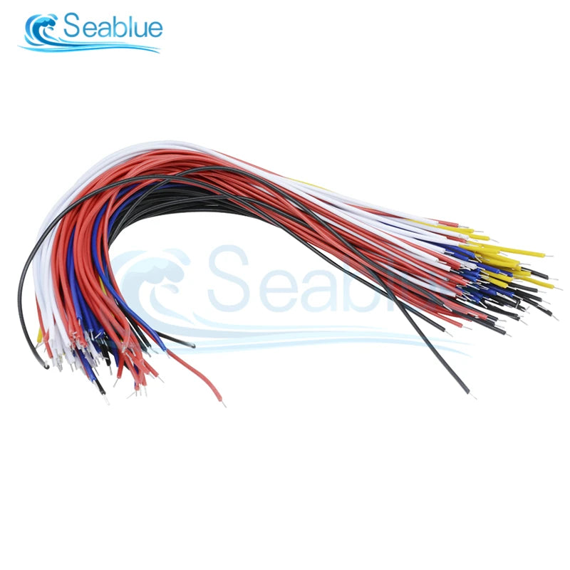 100Pcs Double Head PCB Solder Cable 20CM 26AWG Breadboard Fly Jumper Wire Cable Tin Conductor 5 Color.