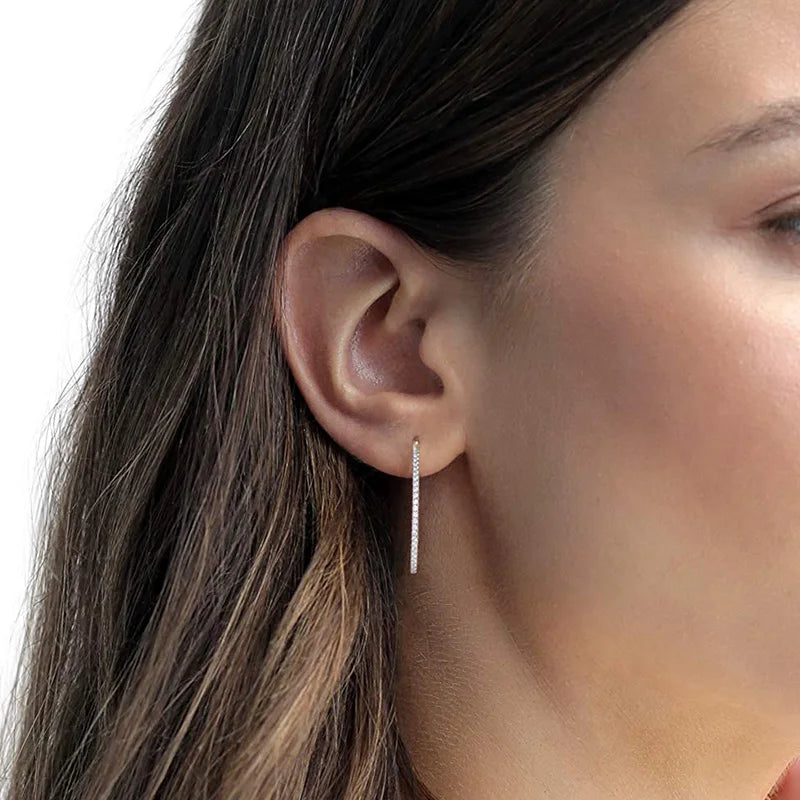 Hoop Earrings for Women Fashion Trend Micro-inlaid Zircon Small & Big Pierced Cartilage Ear Hoops Punk Jewelry Accessories E398.