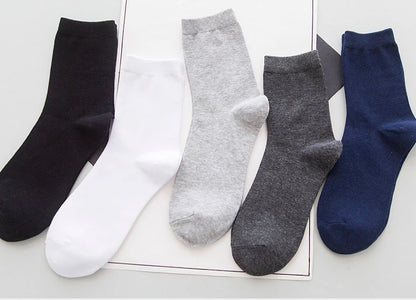 HSS 5/10 Pairs Men's Cotton Blend Socks Black Business Men Socks Soft Breathable Summer Winter for Male Socks Plus Size (6.5-14)