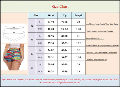 Sexy Booty Shorts Women Quick Drying Push Up Femme Shorts High Waist Workout Gym Shorts Stripe Leopard Fitness Running Shorts.