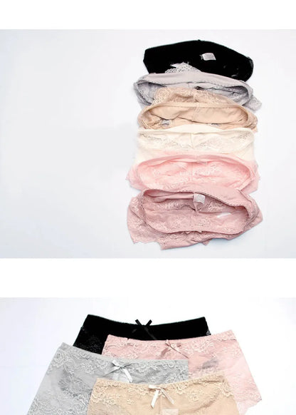 Women Modal Transparent Sexy Lace Underwear Plump Lady 3XL Large Size Hollow Seamless Panties High-Rise Soft Big Briefs.