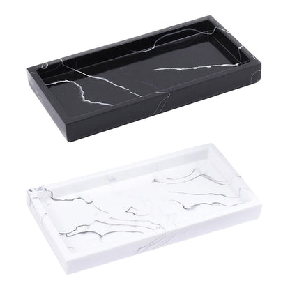 Marbled Storage Tray Resin Jewelry Display Plate Cosmetic Organizer Rectangle Home and Hotel Serving Tray.