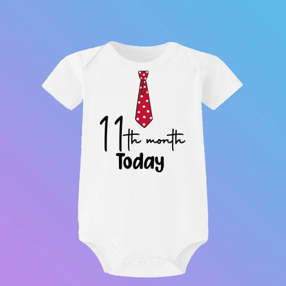 Monatlicher Meilenstein-Baby-Wachstums-Body, cooler Junge, 1–12 Monate, Einteiler, Babyparty, Geschenk, Monatsbilder, monatliche Overall-Kleidung