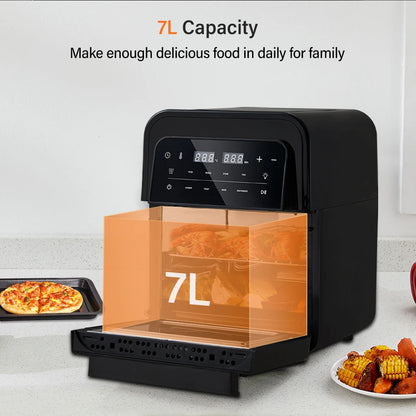BioloMix Multifunctional 7L Air Fryer without oil electric oven, Dehydrator, Convection Oven, Touch Screen Presets Fry, Roast.