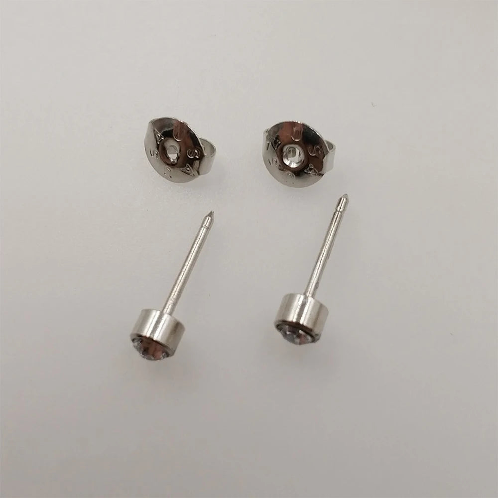 12Pairs Medical Earrings Piercing Tools Set Crystal Ear Stud Surgical Steel Stopper for Body Ear Piercing Gun Fashion Jewelry.