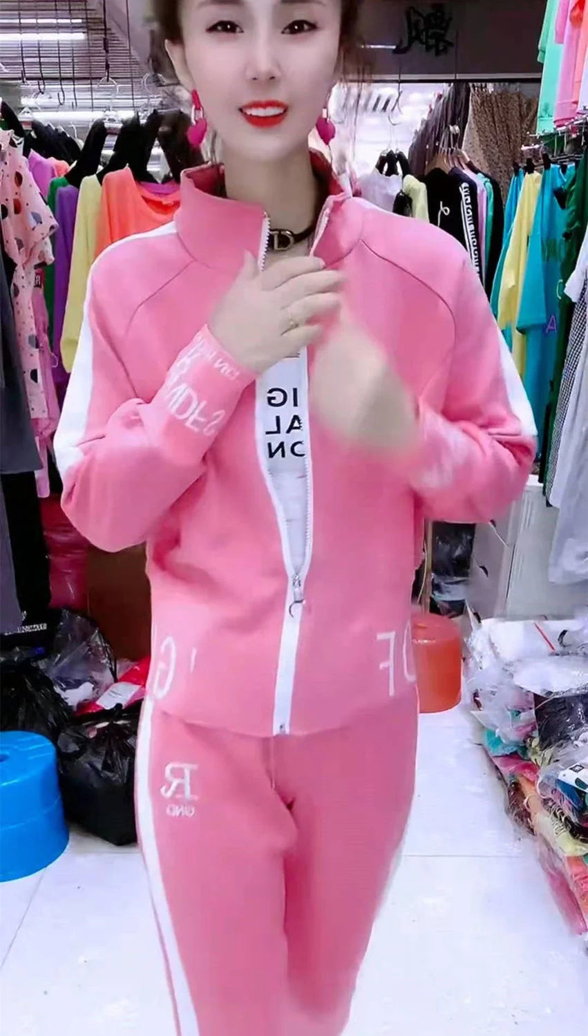 Women's Sportswear Suit 2025 Autumn Winter New Casual Fashion Korean Slim Coat Long Sleeve Sweater Pants Two Piece Set For Women