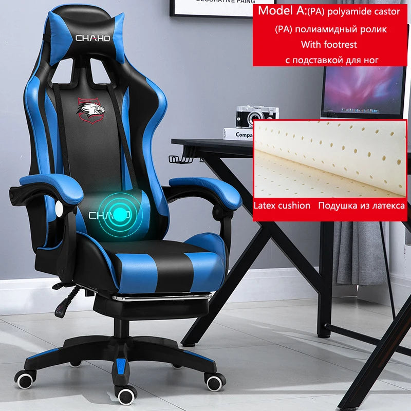 WCG Gaming Stuhl Computer Stuhl Hochwertiger Gaming Stuhl Leder Internet LOL Internet Cafe Racing Stuhl Bürostuhl Gamer Neu