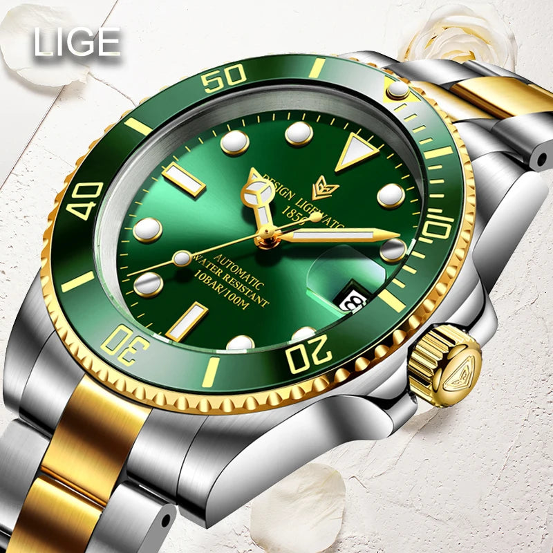 LIGE Women Watches Mechanical Watch Luxury Bracelet Wrist Wristwatch Elegant Ladies Automatic Date Clock Watch Relogio Feminino.