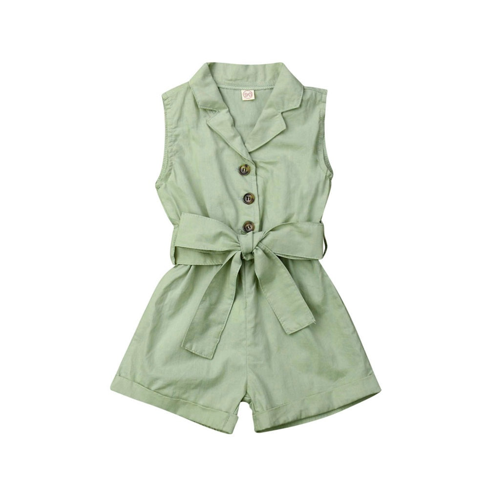 Mode Kinder Baby Mädchen Kleidung Ärmellose Fliege Taille Playsuits Outfits Sommer Sunsuit Insgesamt Kinder Kleidung.