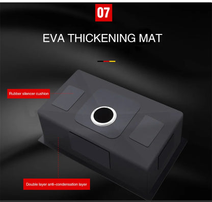 Kitchen sink lead-free austenitic handmade brushed 304 stainless steel 3mm thickness single bowl kitchen sink