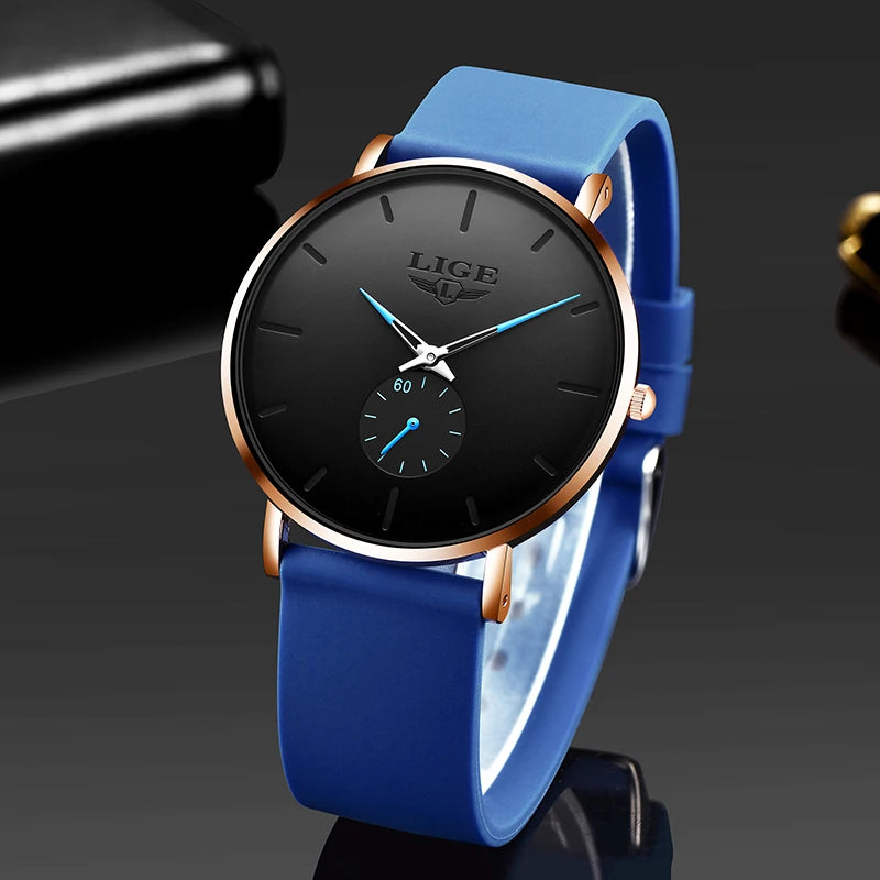 LIGE New Rose Gold Women Watch Business Quartz Watch Ladies Top Brand Luxury Female Wrist Watch Women Girl Clock Relogio Feminin.